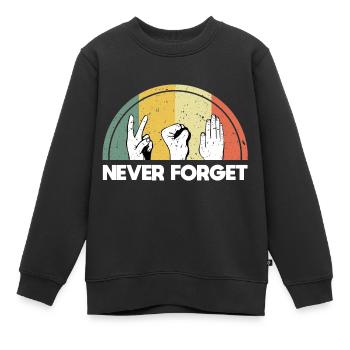 Never Forget Retro Vintage - Kinder Premium Organic Sweatshirt - Schwarz - Vorne - AI Model Kid Female (0cm)