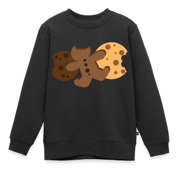 Kekse Kekse allein Lebkuchenmann - Kinder Premium Organic Sweatshirt - Schwarz - Vorne - AI Model Kid Female (0cm)