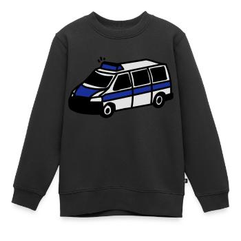 Polizeiwagen - Kinder Premium Organic Sweatshirt - Schwarz - Vorne - AI Model Kid Female (0cm)