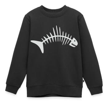 Os de poisson - Sweat Premium enfant bio - noir - Devant - AI Model Kid Female (0cm)