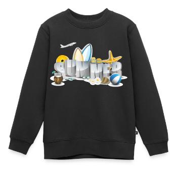été - Sweat Premium enfant bio - noir - Devant - AI Model Kid Female (0cm)