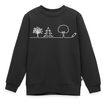 Baum zeichnen - Kinder Premium Organic Sweatshirt - Schwarz - Vorne - AI Model Kid Female (0cm)