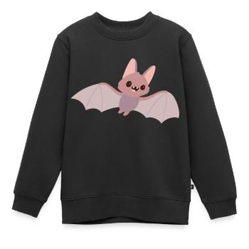 chauve souris - Sweat Premium enfant bio - noir - Devant - AI Model Kid Female (0cm)