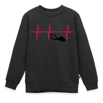 Plongée sous-marine Heartbeat - Plongée sous-marine - Sweat Premium enfant bio - noir - Devant - AI Model Kid Female (0cm)
