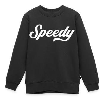 Schnell in Weiß - Schnell - Kinder Premium Organic Sweatshirt - Schwarz - Vorne - AI Model Kid Female (0cm)