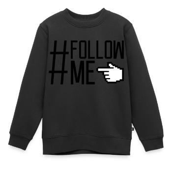 Hand Zeiger Follow - Kinder Premium Organic Sweatshirt - Schwarz - Vorne - AI Model Kid Female (0cm)