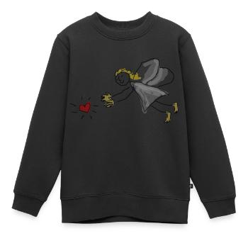 Christkind Weihnachten Engel Herz Flügel - Kinder Premium Organic Sweatshirt - Schwarz - Vorne - AI Model Kid Female (0cm)