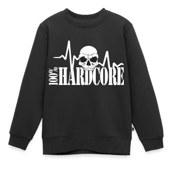 100% noyau dur - Sweat Premium enfant bio - noir - Devant - AI Model Kid Female (0cm)