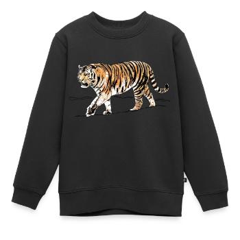 Tiger - Kinder Premium Organic Sweatshirt - Schwarz - Vorne - AI Model Kid Female (0cm)