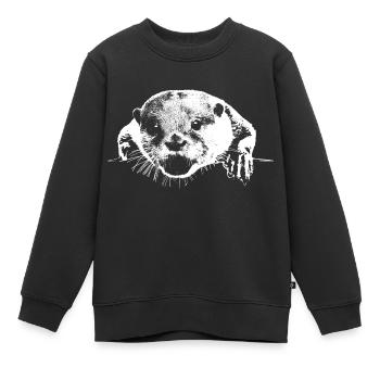 Otter - Kinder Premium Organic Sweatshirt - Schwarz - Vorne - AI Model Kid Female (0cm)