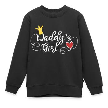 Daddys Girl weiß - Kinder Premium Organic Sweatshirt - Schwarz - Vorne - AI Model Kid Female (0cm)