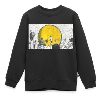 Turin magique - Sweat Premium enfant bio - noir - Devant - AI Model Kid Female (0cm)