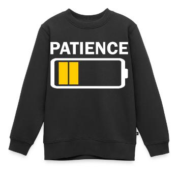 Patience Batterie Faible - Sweat Premium enfant bio - noir - Devant - AI Model Kid Female (0cm)