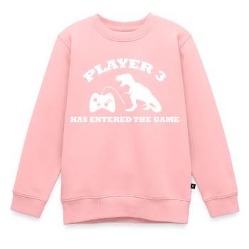 Dinosaure Dino Dinosaur - Sweat Premium enfant bio - rose - Devant - AI Model Kid Female (0cm)