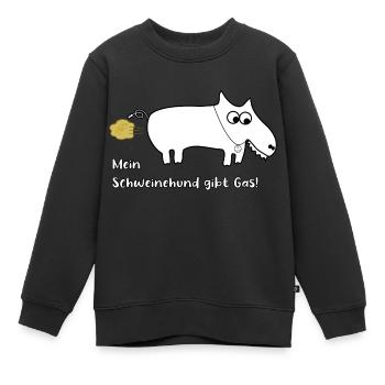 Mein Schweinehund gibt Gas! - Kinder Premium Organic Sweatshirt - Schwarz - Vorne - AI Model Kid Female (0cm)