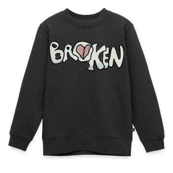 cœur brisé - Sweat Premium enfant bio - noir - Devant - AI Model Kid Female (0cm)
