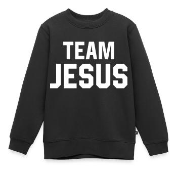 Team Jesus - Kinder Premium Organic Sweatshirt - Schwarz - Vorne - AI Model Kid Female (0cm)