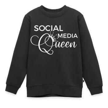 Social Media Queen - Kinder Premium Organic Sweatshirt - Schwarz - Vorne - AI Model Kid Female (0cm)