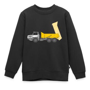 Benne à mâchoires pliée - Sweat Premium enfant bio - noir - Devant - AI Model Kid Female (0cm)