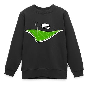 Rugby-Feld und Ballon - Kinder Premium Organic Sweatshirt - Schwarz - Vorne - AI Model Kid Female (0cm)