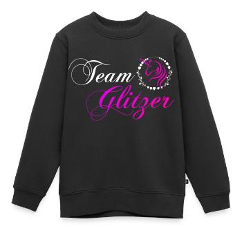 Team Glitzer - Kinder Premium Organic Sweatshirt - Schwarz - Vorne - AI Model Kid Female (0cm)