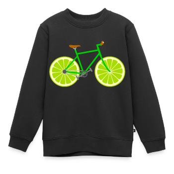 Fahrrad Obst Frucht Limette - Kinder Premium Organic Sweatshirt - Schwarz - Vorne - AI Model Kid Female (0cm)