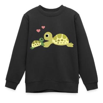 Tortue - Sweat Premium enfant bio - noir - Devant - AI Model Kid Female (0cm)