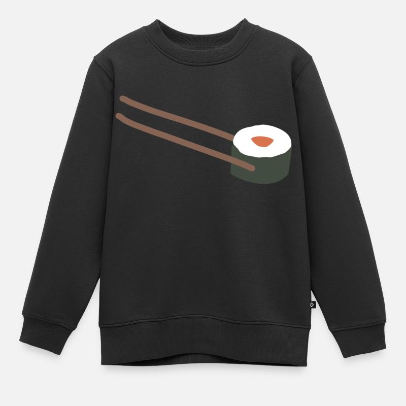 Sushi Stäbchen - Kinder Premium Organic Sweatshirt - Schwarz