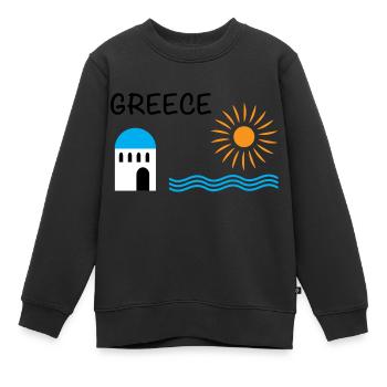 Griechenland - Kinder Premium Organic Sweatshirt - Schwarz - Vorne - AI Model Kid Female (0cm)