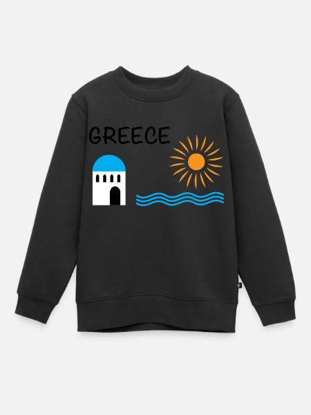 Griechenland - Kinder Premium Organic Sweatshirt - Schwarz