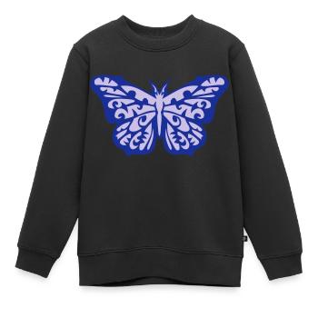 papillon tribal - Sweat Premium enfant bio - noir - Devant - AI Model Kid Female (0cm)
