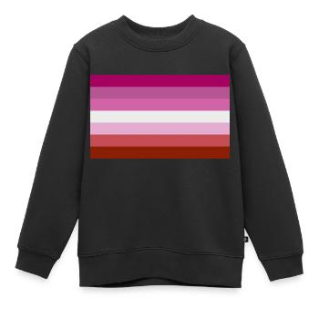 Lesbische Flagge - Kinder Premium Organic Sweatshirt - Schwarz - Vorne - AI Model Kid Female (0cm)