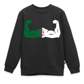 Algérie en Force - Sweat Premium enfant bio - noir - Devant - AI Model Kid Female (0cm)