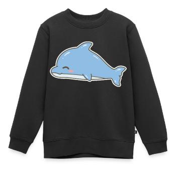Dauphin dauphin - Sweat Premium enfant bio - noir - Devant - AI Model Kid Female (0cm)