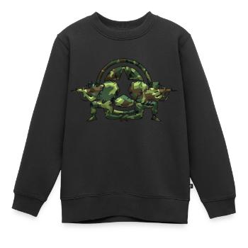 Armee - Kinder Premium Organic Sweatshirt - Schwarz - Vorne - AI Model Kid Female (0cm)