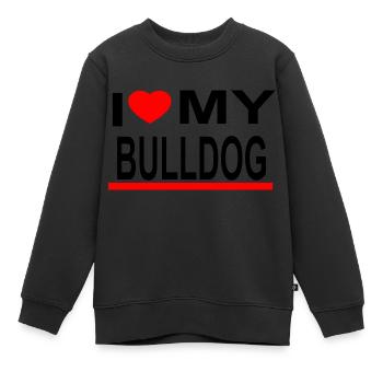 Bulldoge - Sweat Premium enfant bio - noir - Devant - AI Model Kid Female (0cm)