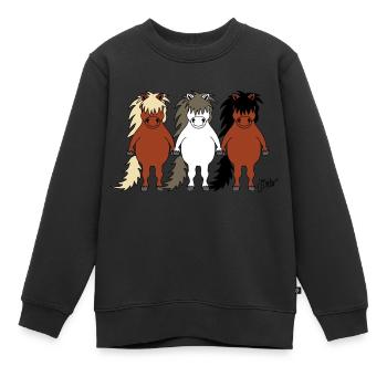 Islandpferdchen - Kinder Premium Organic Sweatshirt - Schwarz - Vorne - AI Model Kid Female (0cm)