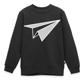 Papierflieger Origami - Kinder Premium Organic Sweatshirt - Schwarz - Vorne - AI Model Kid Female (0cm)