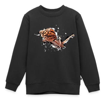 escargot avec des points - Sweat Premium enfant bio - noir - Devant - AI Model Kid Female (0cm)