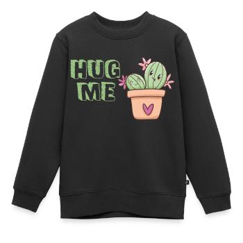 Hug me cactus hug cute - Kids Premium Organic Sweatshirt - black - Front - AI Model Kid Female (0cm)