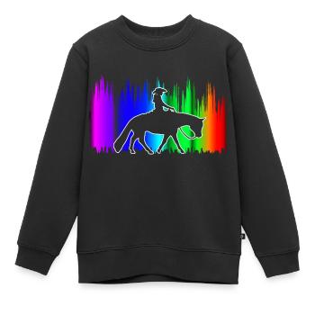 Westernreiten Westernreiter Pferdeliebhaber - Kinder Premium Organic Sweatshirt - Schwarz - Vorne - AI Model Kid Female (0cm)