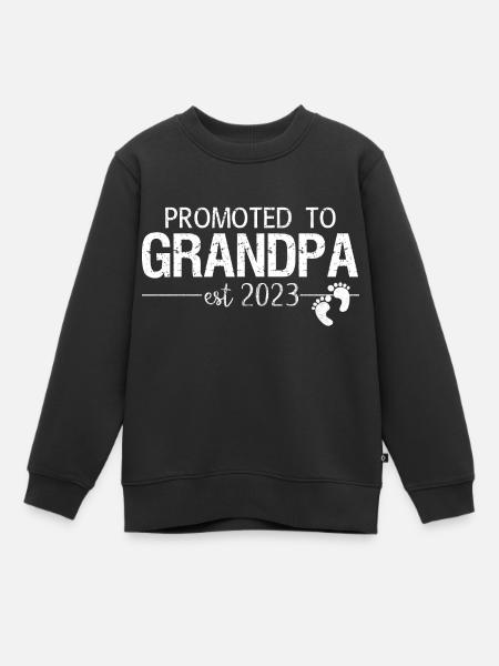 zum Opa befördert 2023 - Kinder Premium Organic Sweatshirt - Schwarz
