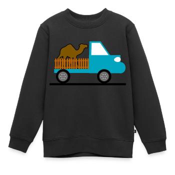 Camion - Sweat Premium enfant bio - noir - Devant - AI Model Kid Female (0cm)
