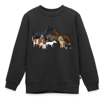 Hunde - Kinder Premium Organic Sweatshirt - Schwarz - Vorne - AI Model Kid Female (0cm)
