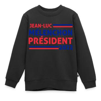 Mélenchon Elections Présidentielles France - Sweat Premium enfant bio - noir - Devant - AI Model Kid Female (0cm)