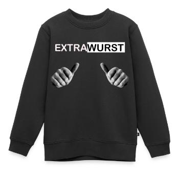 Extrawurst - Kinder Premium Organic Sweatshirt - Schwarz - Vorne - AI Model Kid Female (0cm)