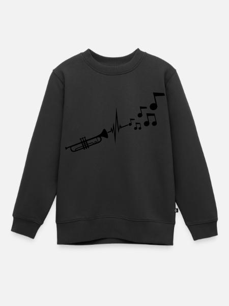 Instrument Trompette Notes - Sweat Premium enfant bio - noir