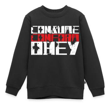 Consommez Conform Obey! - Sweat Premium enfant bio - noir - Devant - AI Model Kid Female (0cm)