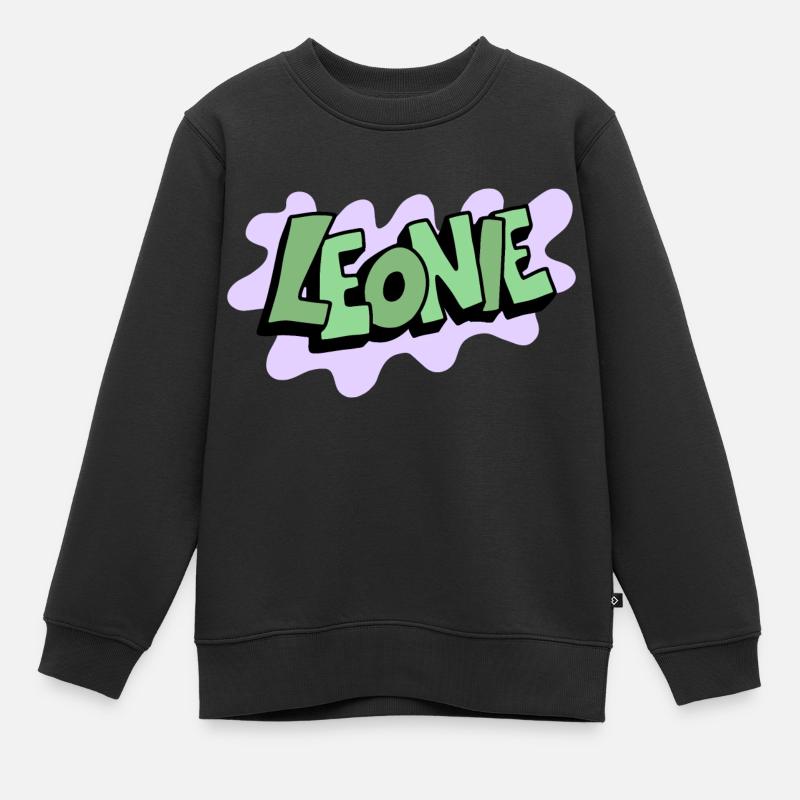 Grafitti Name Leonie - Kinder Premium Organic Sweatshirt - Schwarz