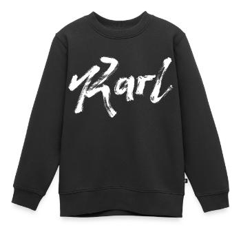 Karl - Kinder Premium Organic Sweatshirt - Schwarz - Vorne - AI Model Kid Female (0cm)